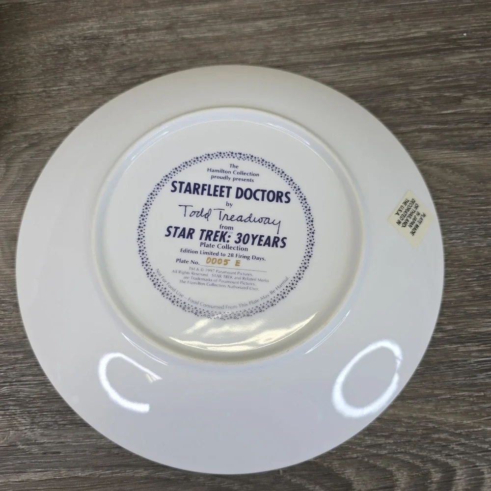 Star Trek 30 Years Collector Plate Starfleet Doctors Final Frontier Lot Of 2 COA